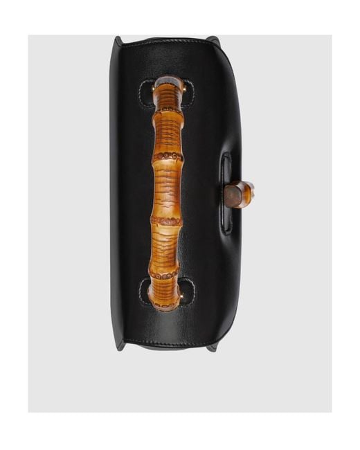 Gucci Black Bamboo 1947 Bamboo Shoulder Bag