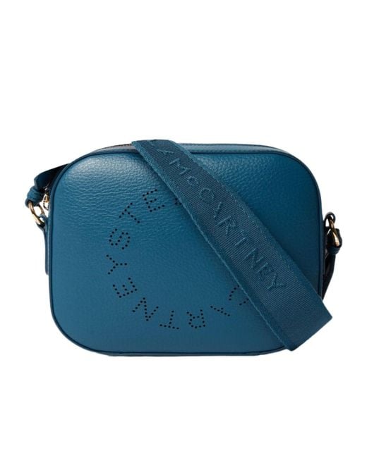 Stella McCartney Blue Logo Camera Crossbody Bag