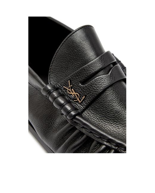 Saint Laurent Black Leather Loafers