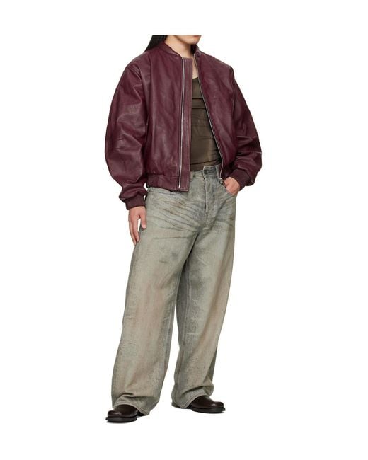 424 Red Pilot Leather Jacket for men