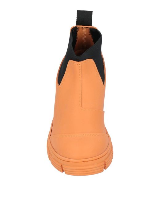 Ganni Orange Platform Ankle Boots