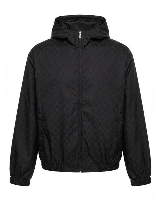 Gucci Black Gg Jacquard Zip Jacket for men