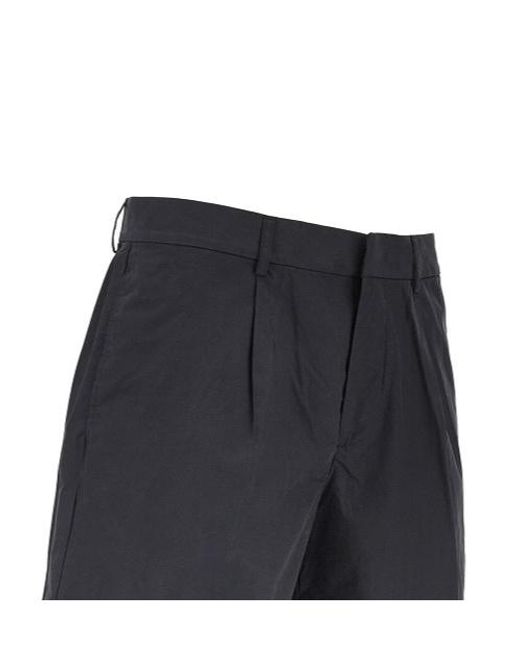 Emporio Armani Blue Pleated Bermuda Shorts for men