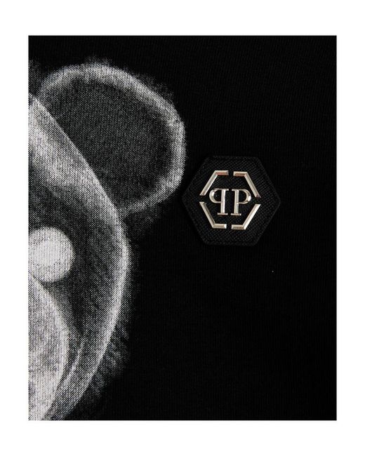 Philipp Plein Black Rx Teddy Bear Hooded Sweater for men