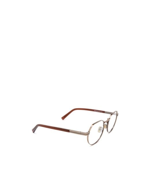 Zegna White Round Optical Glasses for men