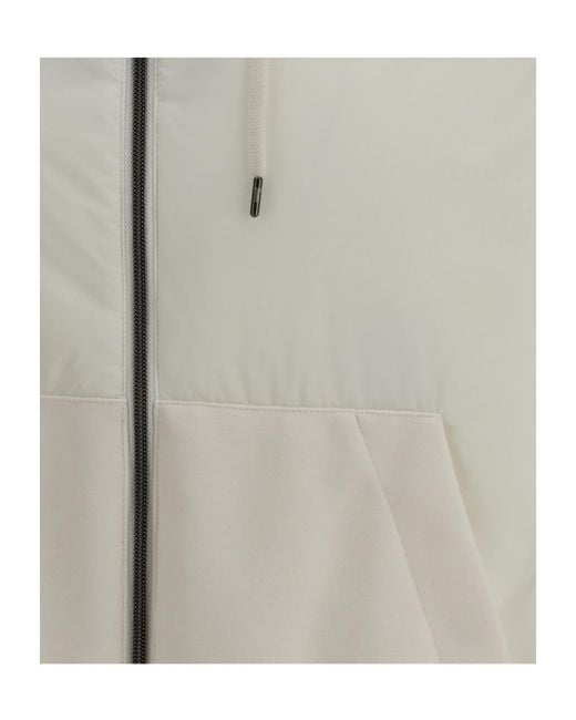 Herno Gray Zip-Up Drawstring Hooded Jacket for men