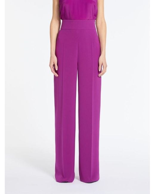 Max Mara Purple Livorno Wide-Leg Trousers