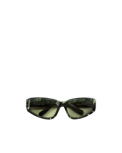 Retrosuperfuture Green Motore Cat-Eye Frame Sunglasses for men