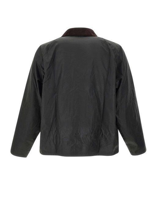 Barbour Black Corduroy Collar Buttoned Jacket for men
