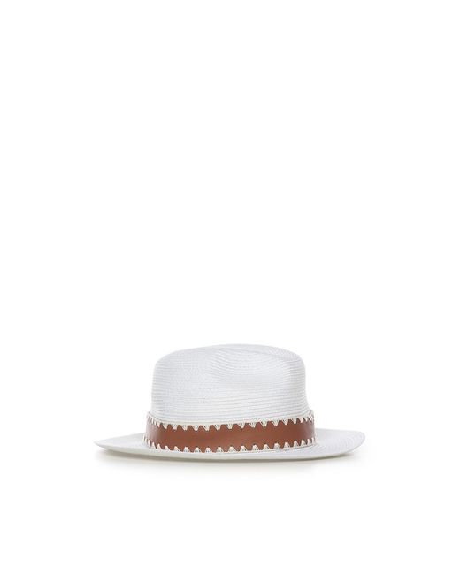Eleventy White Abaca Hat for men