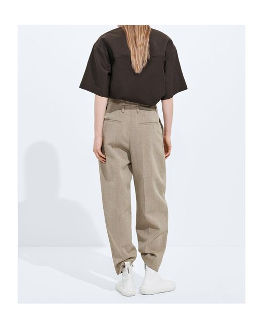 Bottega Veneta Natural Wool And Linen Pants