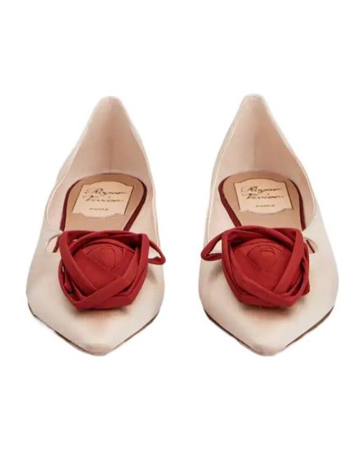 Roger Vivier Brown Rose Vivier Ballerinas