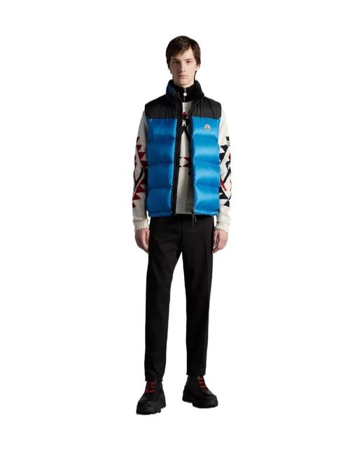 Moncler Blue Side-Stripe Detail Trousers for men