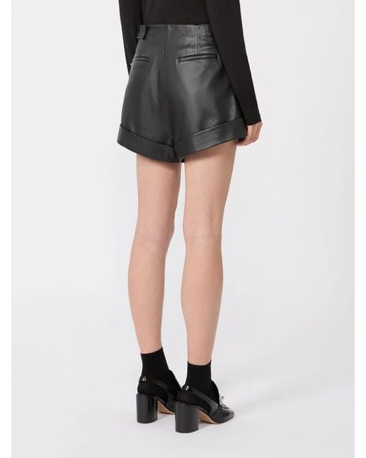 Sportmax Black Leather Shorts