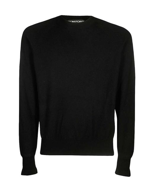 Tom Ford Black Round-Neck Knitted Pullover for men