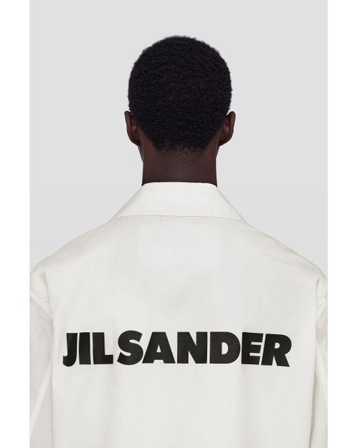 Jil Sander White Logo Cotton Jacket for men