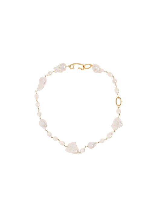 Jil Sander White Embellished Cable-Link Chain Necklace