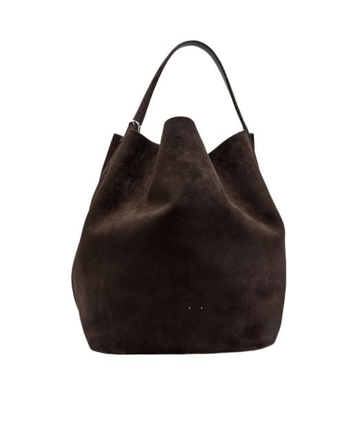 Totême Black Belted Suede Tote