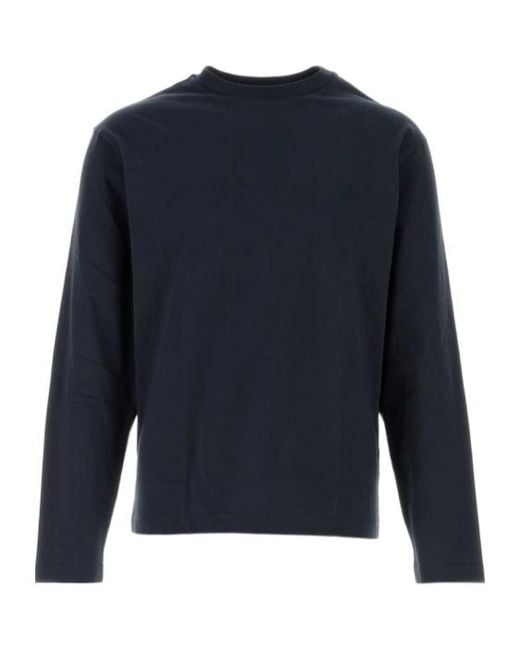 Jil Sander Blue Crew-Neck T-Shirt for men