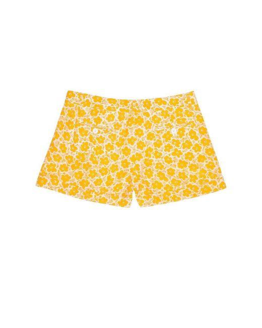 Moschino Yellow Logo Detail Shorts