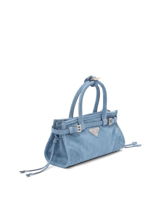 Prada Double-Handle Shoulder Bag in Blue | Lyst UK