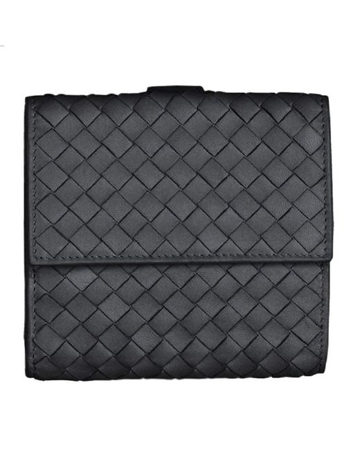 Bottega Veneta Black Weave Detail Short Purse for men