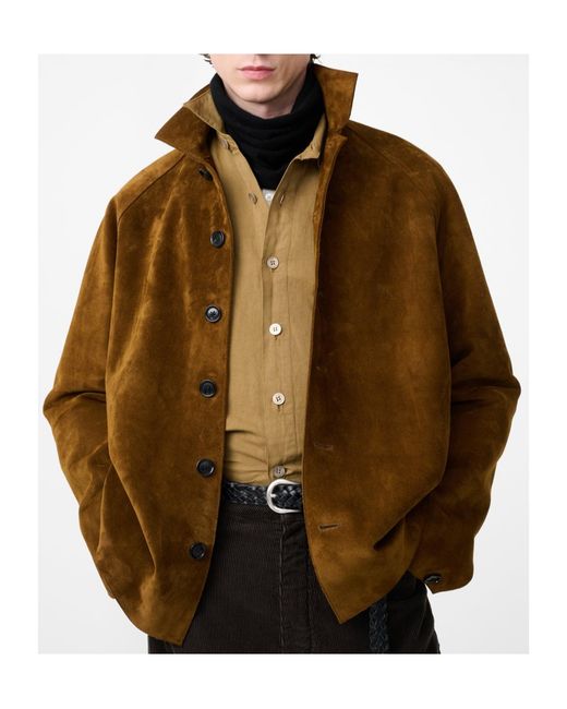 Studio Nicholson Brown Bowe Suede Jacket for men