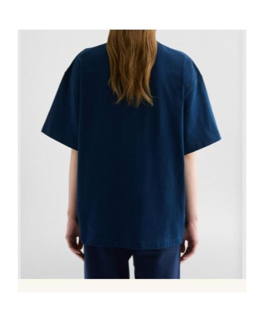 Jil Sander Blue Logo Printed Crewneck T-Shirt