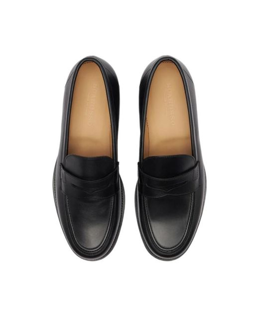 Scarosso Black Austin Round Toe Loafers for men