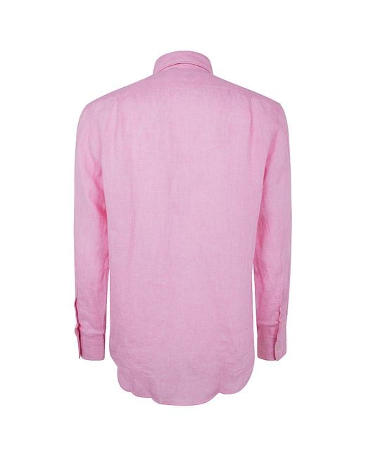 Polo Ralph Lauren Pink Polo Pony Embroidered Buttoned Shirt for men