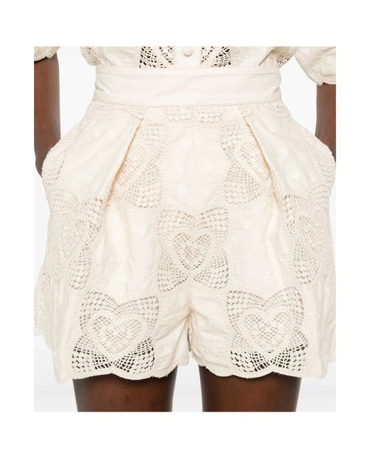Zimmermann Natural Wanderlust Tuck Shorts