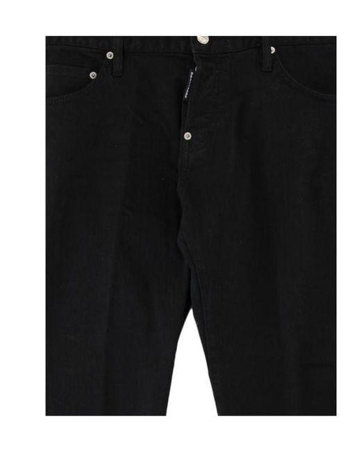 DSquared² Black Garment Dyed Slim Twist Jeans for men
