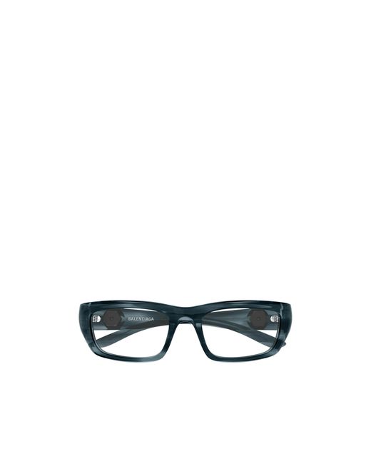 Balenciaga Blue Eyewear Rectangle Frame Glasses for men
