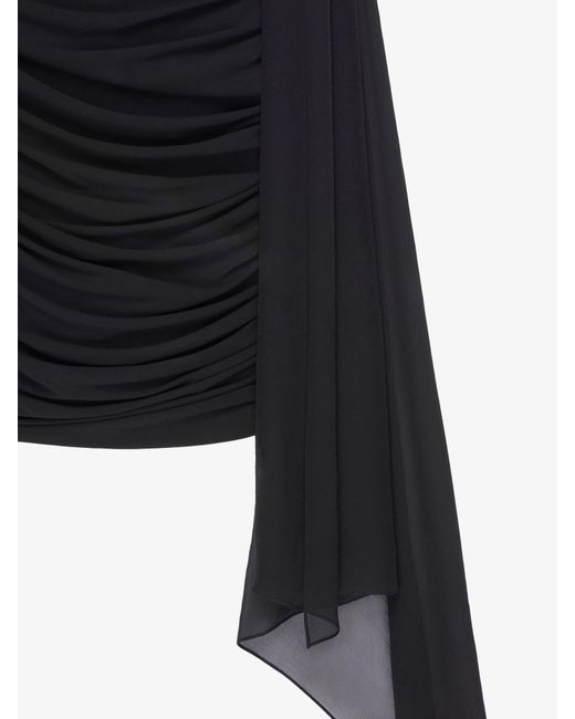 Givenchy Black Off-Shoulder Draped Mini Dress