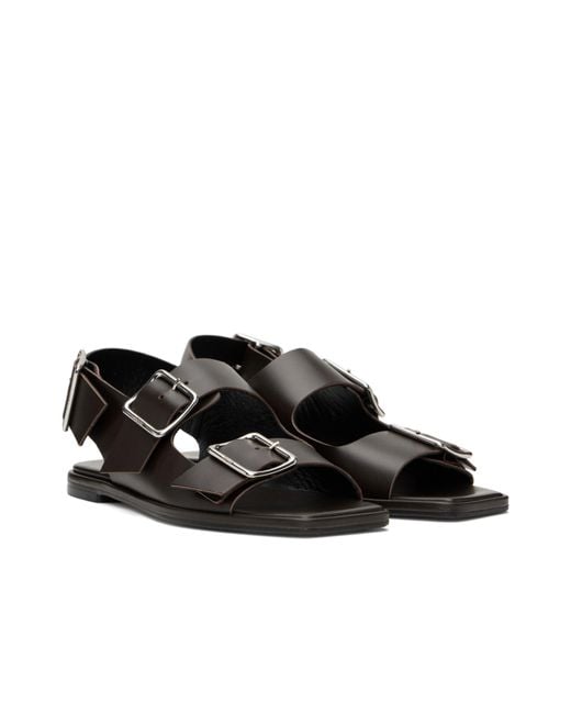 Aeyde Black Thekla Flat Sandals