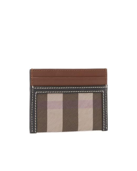 Burberry Brown Check Pattern Card Holder