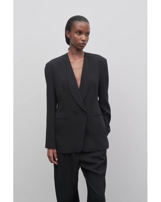 The Row Black Alda Double-Breasted Blazer