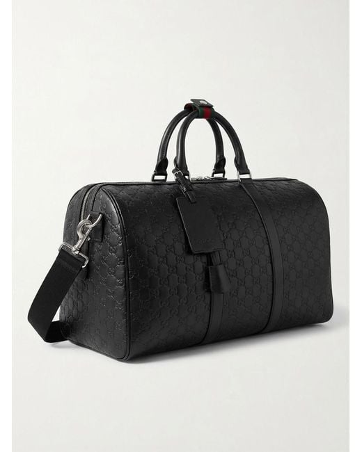Gucci Black Gg Emblem Medium Duffle Bag for men