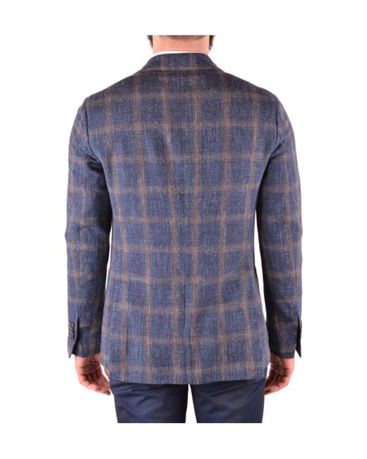 Lardini Blue Plaid Suit Jacket for men