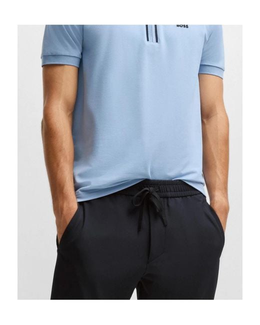 Boss Blue Logo-Embroidered Track Pants for men