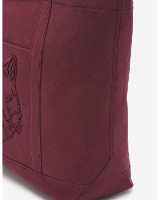 Maison Kitsuné Maison Kitsuné Fox Head Embroidered Large Tote Bag