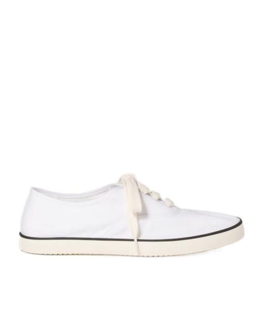 Miu Miu White Drill Lace-Up Sneakers