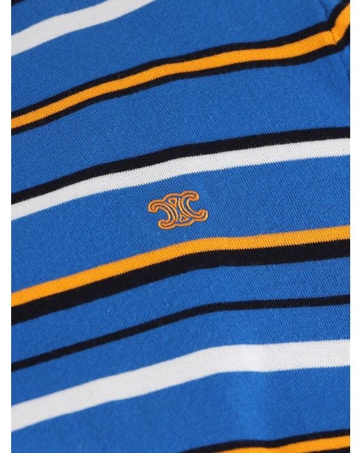 Céline Blue Short-Sleeved Polo Sweater for men