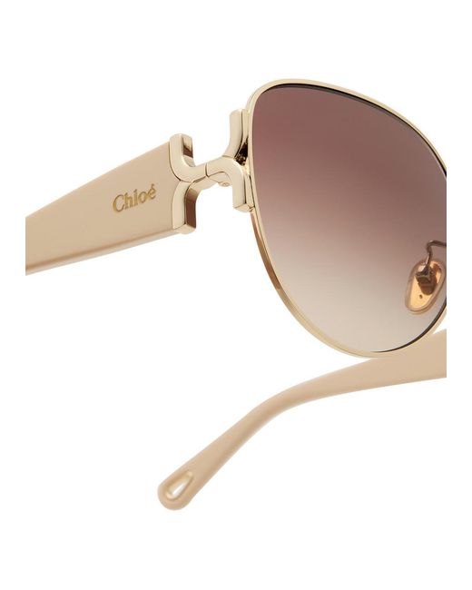 Chloé Pink Round-Frame Sunglasses