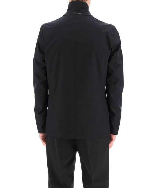 Herno Black High-Neck Buttoned Jacket for men