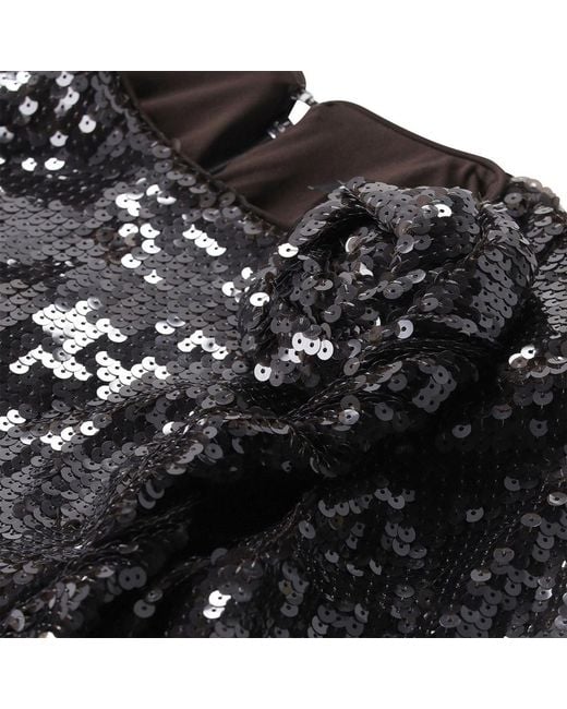 ROTATE BIRGER CHRISTENSEN Black Sequined Mini Dress