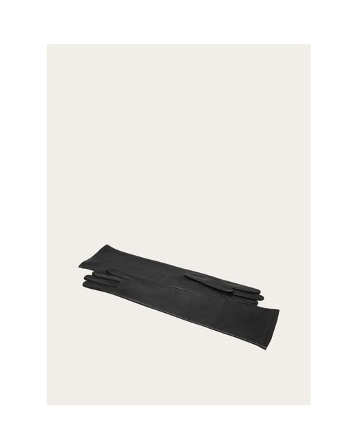 Ferragamo Black Logo Gloves