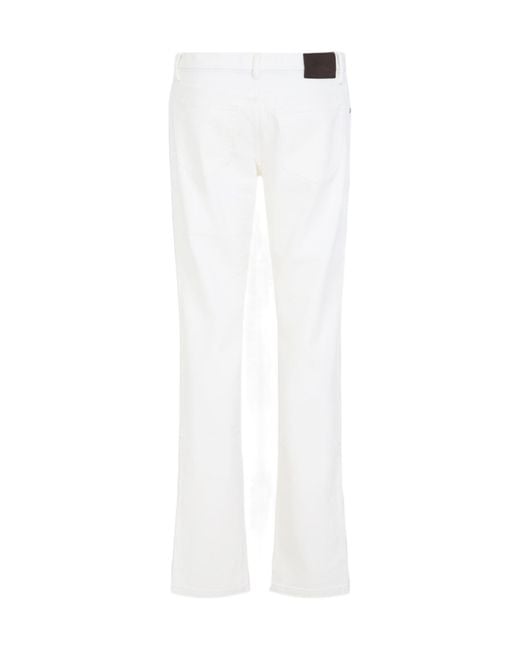 Brioni White Straight Jeans for men