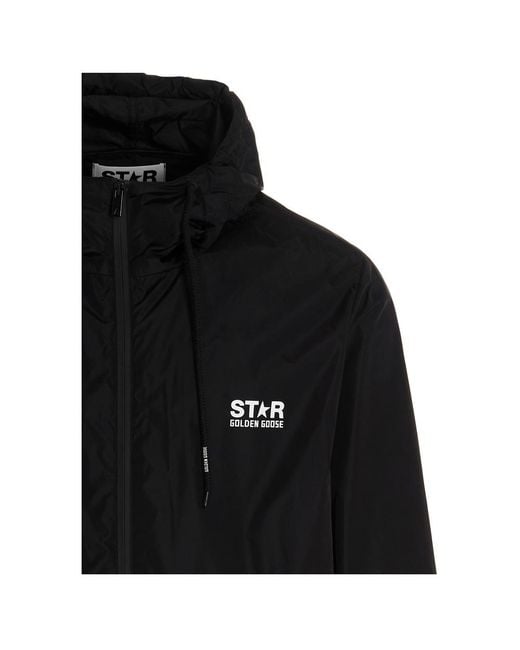 Golden Goose Deluxe Brand Black Daris Zipped Windbreaker for men
