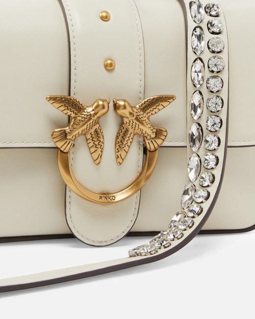 Pinko Natural Mini Love Bag Slouchy Shoulder Bag